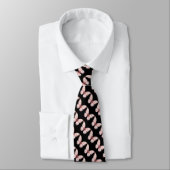 Black and Light Pink Butterflies Neck Tie Stropdas (Gebonden)