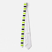 Black and Limoen Stripes Pattern Modern White Stropdas (Achterkant)