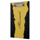 Black and M Gold Clipboard with Displayed Name Klembord (Links)