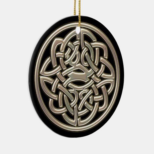 Black and Metallic Gold Celtic Knot Ornament (Rechts)