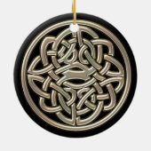 Black and Metallic Gold Celtic Knot Ornament (Achterkant)
