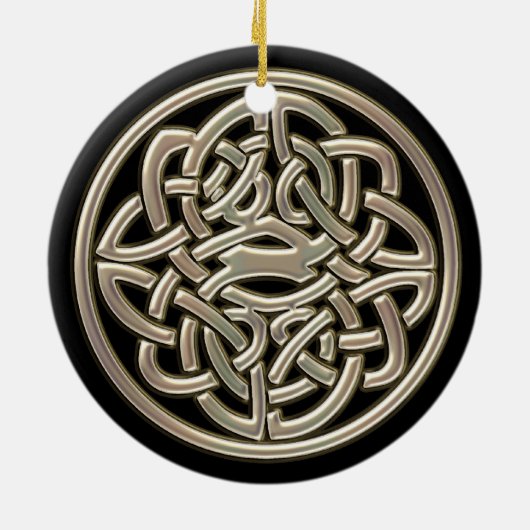 Black and Metallic Gold Celtic Knot Ornament (Achterkant)
