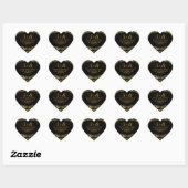 Black and Metallic Gold Floral Damascus Patroon Hart Sticker (Vel)