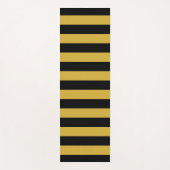 Black and Metallic Gold Horizontal Striped Yogamat (Voorkant)