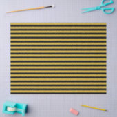 Black And Metallic Gold Stripe Pattern Premium Tissuepapier (Craft)