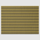 Black And Metallic Gold Stripe Pattern Premium Tissuepapier (Voorkant)