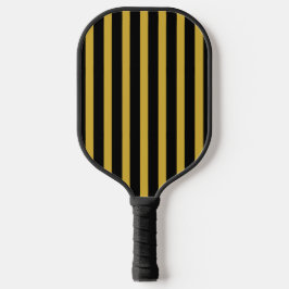 Black and Metallic Gold Striped Pickleball Paddle