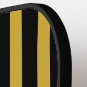 Black and Metallic Gold Striped Pickleball Paddle (Links Detail)