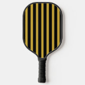 Black and Metallic Gold Striped Pickleball Paddle (Achterkant)