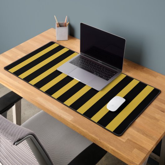 Black and Metallic Gold Vertical Striped Stylish Bureaumat (Kantoor 2)