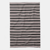Black and Misty Roos Striped Pattern Theedoek (Verticaal)