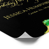 Black and Moody Emerald Bronze Birthday Welcome Poster (Hoek)