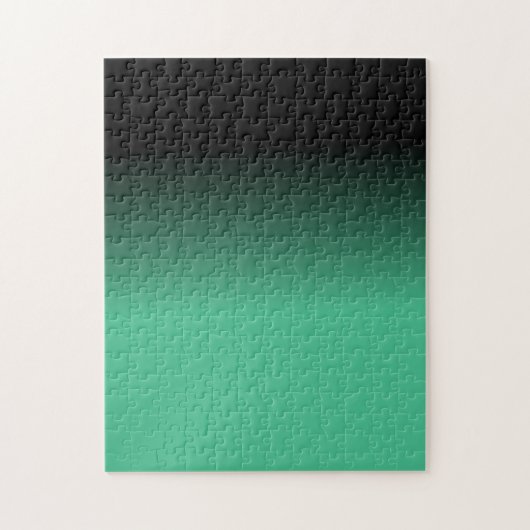Black and Ocean Green Ombre Pattern Legpuzzel (Verticaal)