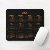 Black and Orange 2026 Calendar Muismat (Met muis)