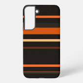 Black and Orange Bold Stripe Pattern Samsung Galaxy Hoesje (Achterkant)