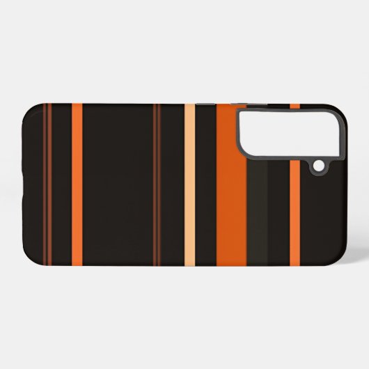 Black and Orange Bold Stripe Pattern Samsung Galaxy Hoesje (Achterkant horizontaal)