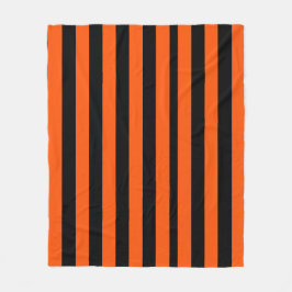 Black and Orange Halloween Stripes  Fleece Deken