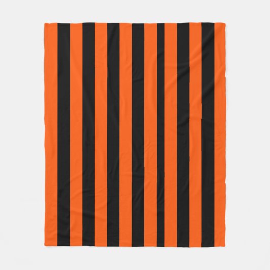 Black and Orange Halloween Stripes  Fleece Deken (Voorkant)