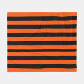 Black and Orange Halloween Stripes Fleece Deken (Voorkant (Horizontaal))