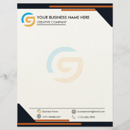 Black and Orange Modern Business Letterhead Briefhoofd