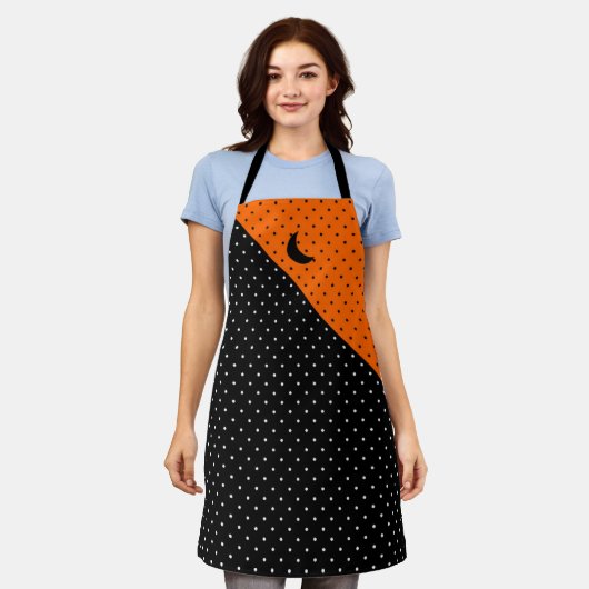 Black and Orange Polka Dots Halloween Schort (Gedragen)