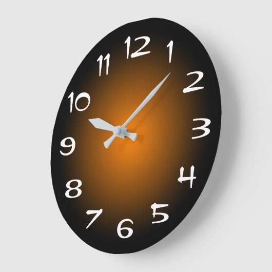 Black and Orange Radial Gradient Grote Klok (Hoek)