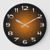 Black and Orange Radial Gradient Grote Klok (Voorkant)