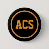 Black and Orange School Colors and Letters Ronde Button 5,7 Cm (Voorkant)