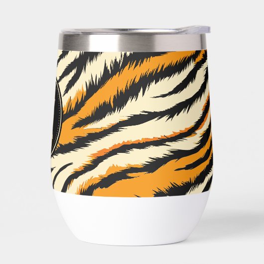 Black and Orange Tiger Pattern Monogram (Links)