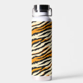 Black and Orange Tiger Pattern Monogram Waterfles (Achterkant)