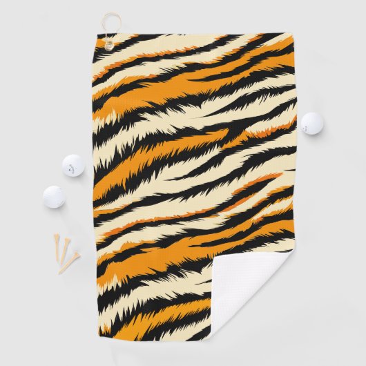 Black and Orange Tiger Stripes Monogram Golfhanddoek (Insitu)