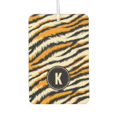 Black and Orange Tiger Stripes Monogram Luchtverfrisser (Voorkant)