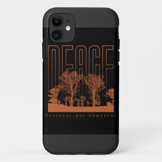 Black and Oranje Futuristic Peace iPhone 11 Hoesje (Achterkant)