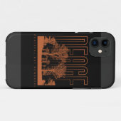 Black and Oranje Futuristic Peace iPhone 11 Hoesje (Achterkant (horizontaal))