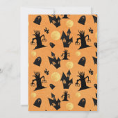 Black and Oranje Scary House Halloween Party Kaart (Achterkant)