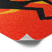 Black and Oranje Southwest Kokopelli Tribal Sun Poster (Hoek)