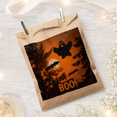 Black and Oranje Spooky Halloween Night Scene Bedankzakje (Geknipt)