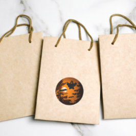 Black and Oranje Spooky Halloween Night Scene Ronde Sticker