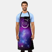 Black and Paars Celestial Photo Business Logo Schort (Gedragen)