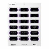 Black and Paars Damask Wedding Etiket (Full Sheet)