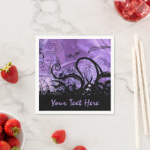 Black and Paars Gothic Pattern Personalized Napkin Servetten (Insitu)