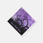 Black and Paars Gothic Pattern Personalized Napkin Servetten (Hoek)
