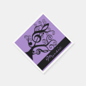 Black and Paarse Music Treble Clef Tree Napkins Servet (Hoek)
