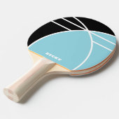 Black and Pastel Blue Personalized Tafeltennisbatje (Voorkant Gekanteld)