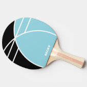 Black and Pastel Blue Personalized Tafeltennisbatje (Zijkant)