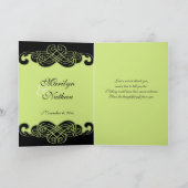 Black and Pear Green Scroll Hartelijk dank Bedankkaart (Binnen)