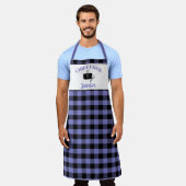 Black and Periwinkle Cook Buffalo Pset Pattern Schort (Gedragen)