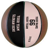 Black and Pink Basketball with Name, Number, Team Basketbal (Verticaal)