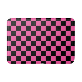 Black and pink checkerboard pattern badmat