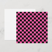 Black and pink checkerboard pattern bedankkaart (Voorkant / Achterkant)